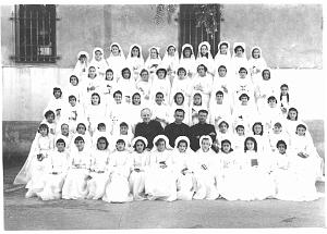 COMMUNIONS ORAN MARAVAL NOTRE DAME DE LOURDES FILLES 1950